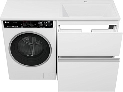 Misty Тумба с раковиной под стиральную машину Ингрид 130 R белая – фотография-3